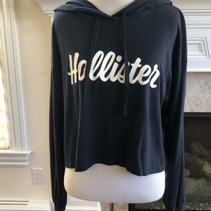 Hollister blue small crop tee hoodie